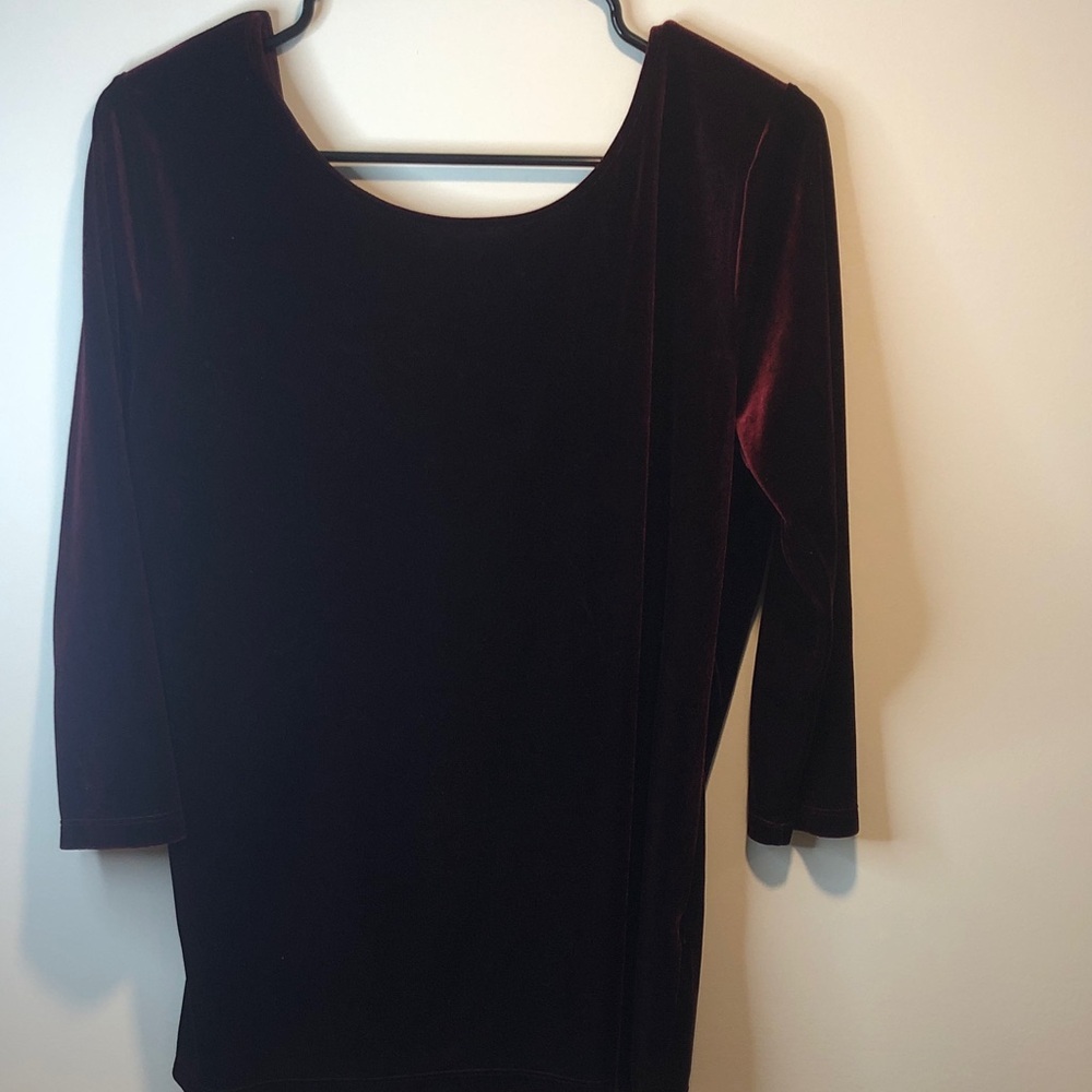 Joe Fresh Elegant Velvet Women's Top in Deep Burgundy